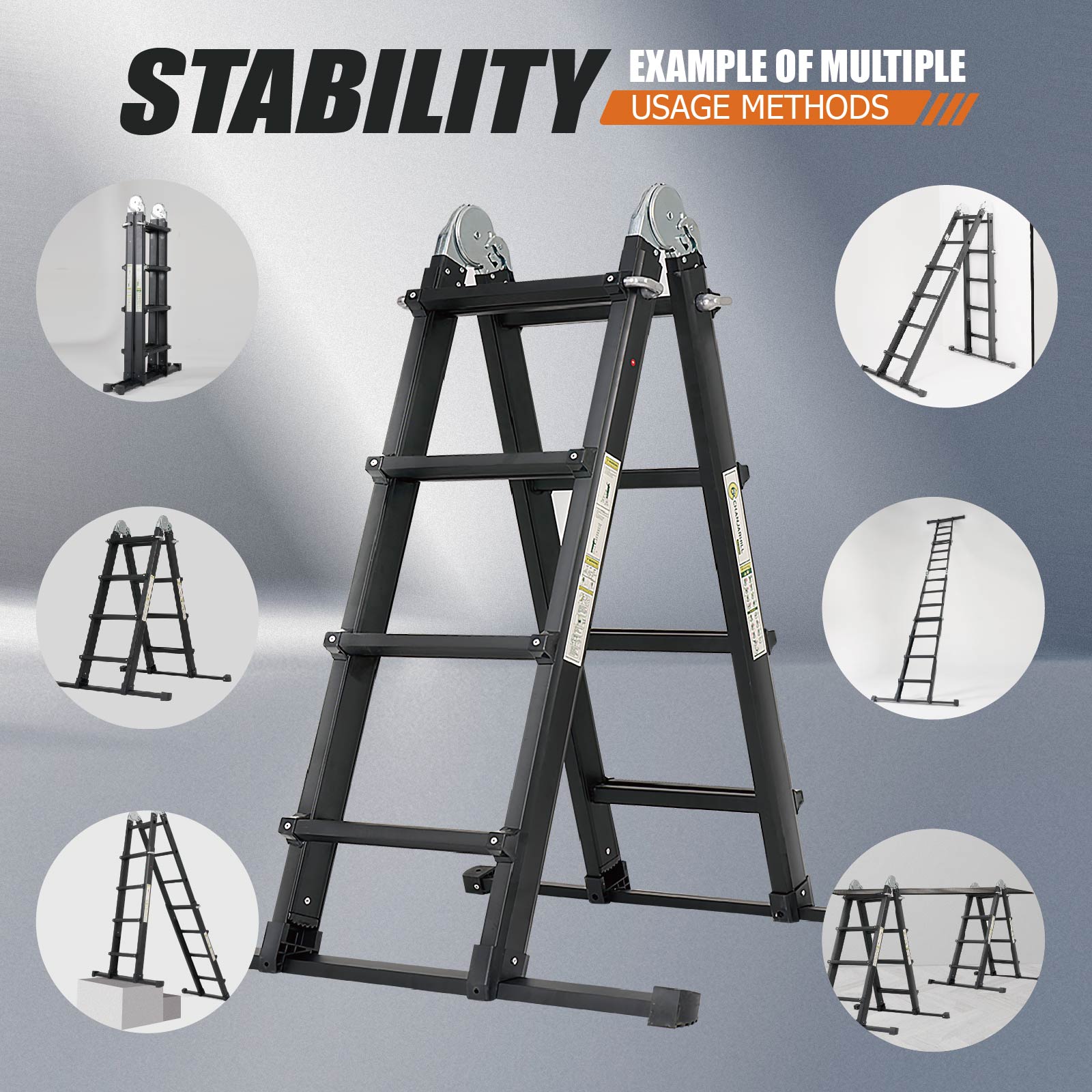 Louak&Hiron 4 x 4 Multifunktionsleiter