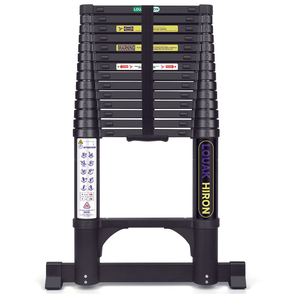 Louak&Hiron 4,4 m Schwarz Teleskopleiter Leiter