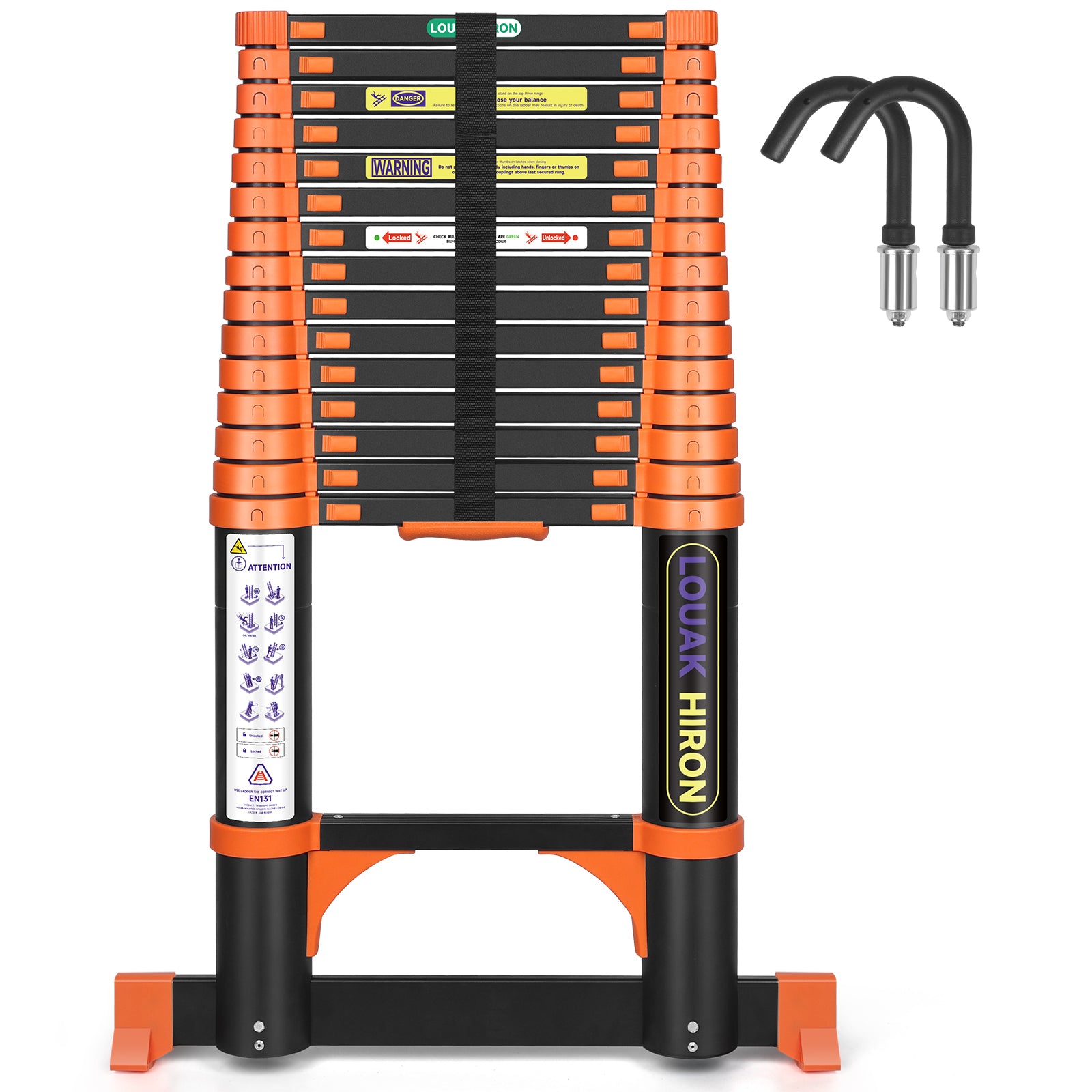 Louak&Hiron 4,7 m Schwarz-Gelbes Teleskopleiter Leiter