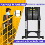 Louak&Hiron 5,1 m Schwarz Teleskopleiter Leiter