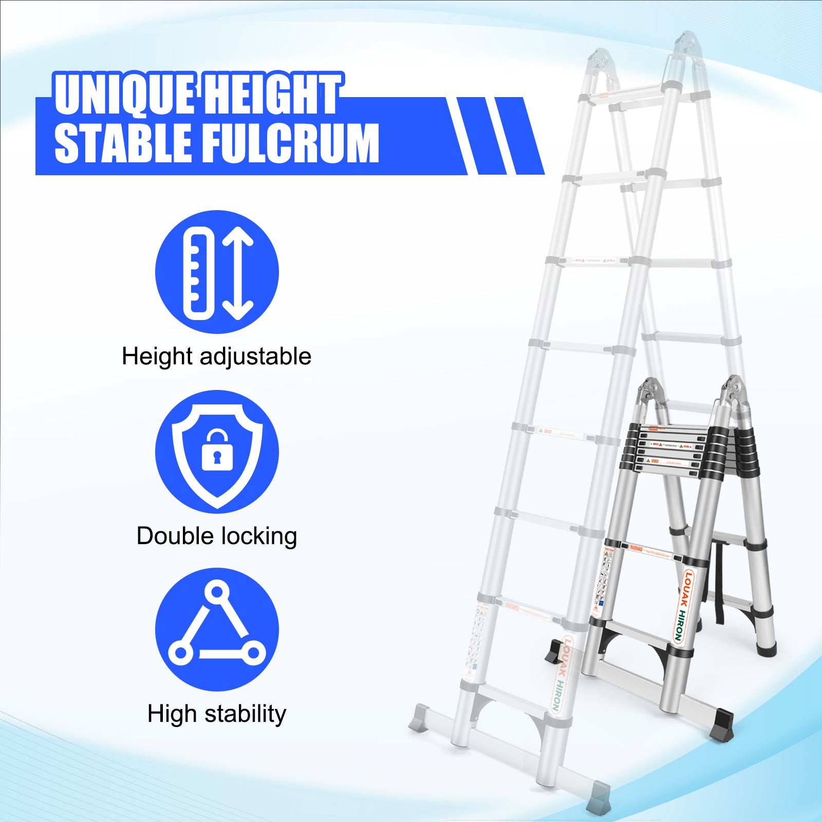 Louak&Hiron 5 m Multifunktionsleiter 2.5m+2.5m