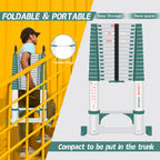 Louak&Hiron 4,7 m Grün Teleskopleiter Leiter