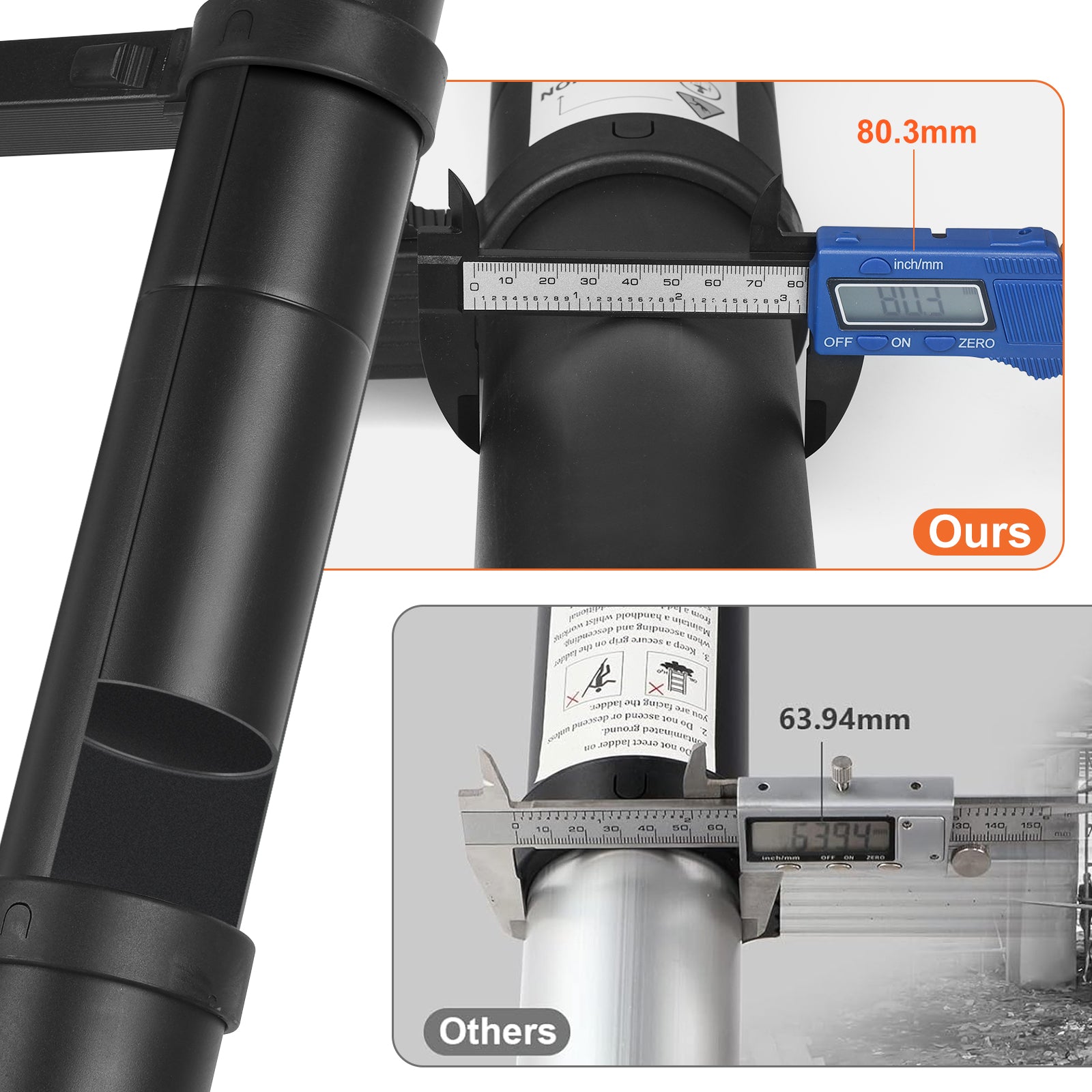 Louak&Hiron 4,4 m Schwarz Teleskopleiter Leiter