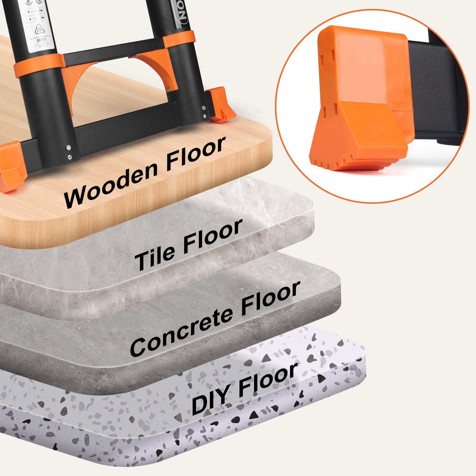 Louak&Hiron 4,7 m Schwarz-Gelbes Teleskopleiter Leiter