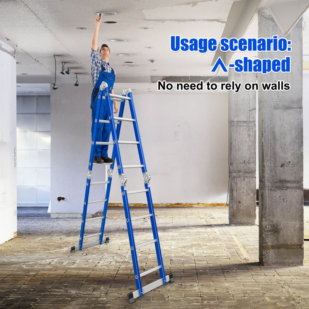 Louak&Hiron 4,7 m Stufen Multifunktionsleiter 4x4