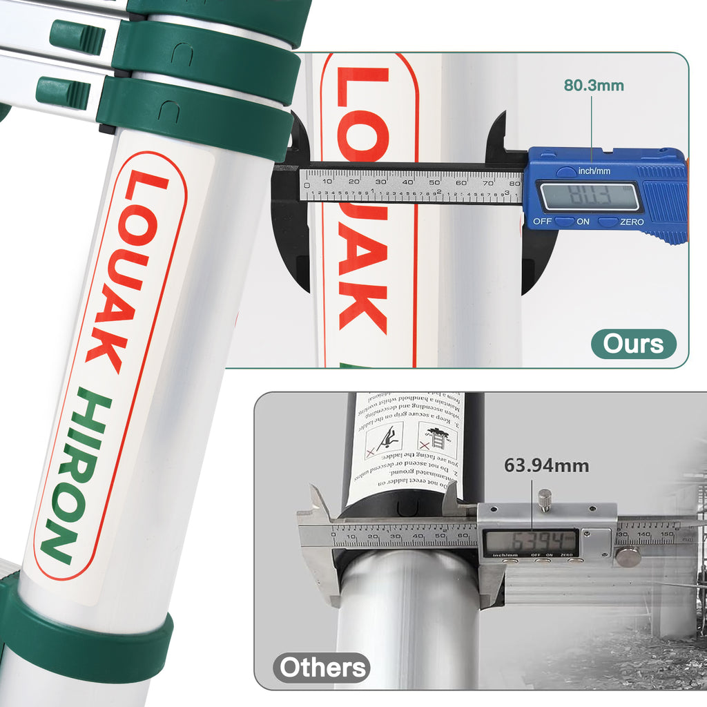 Louak&Hiron 4,7 m Grün Teleskopleiter Leiter