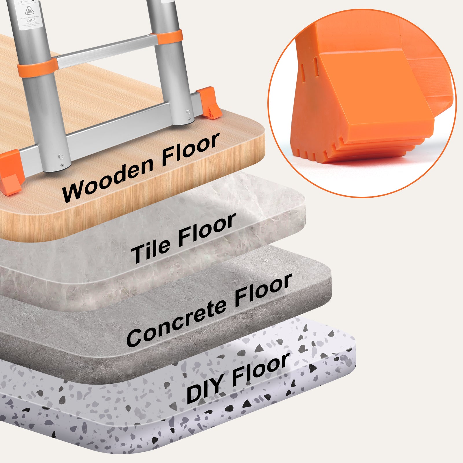 Louak&Hiron 5,1 m Orange Teleskopleiter Leiter