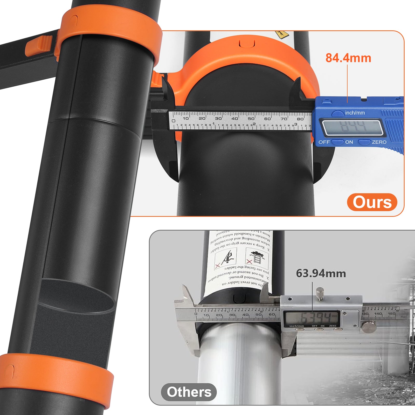 Louak&Hiron 4,7 m Schwarz-Gelbes Teleskopleiter Leiter