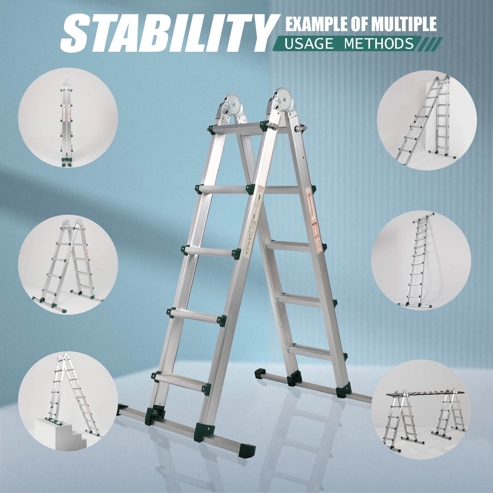 Louak&Hiron 5,1 m Multifunktionsleiter 4x5