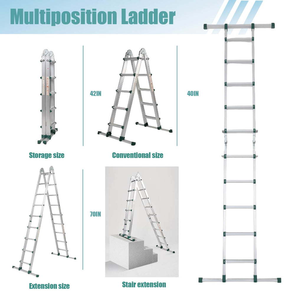 Louak&Hiron 5,1 m Multifunktionsleiter 4x5