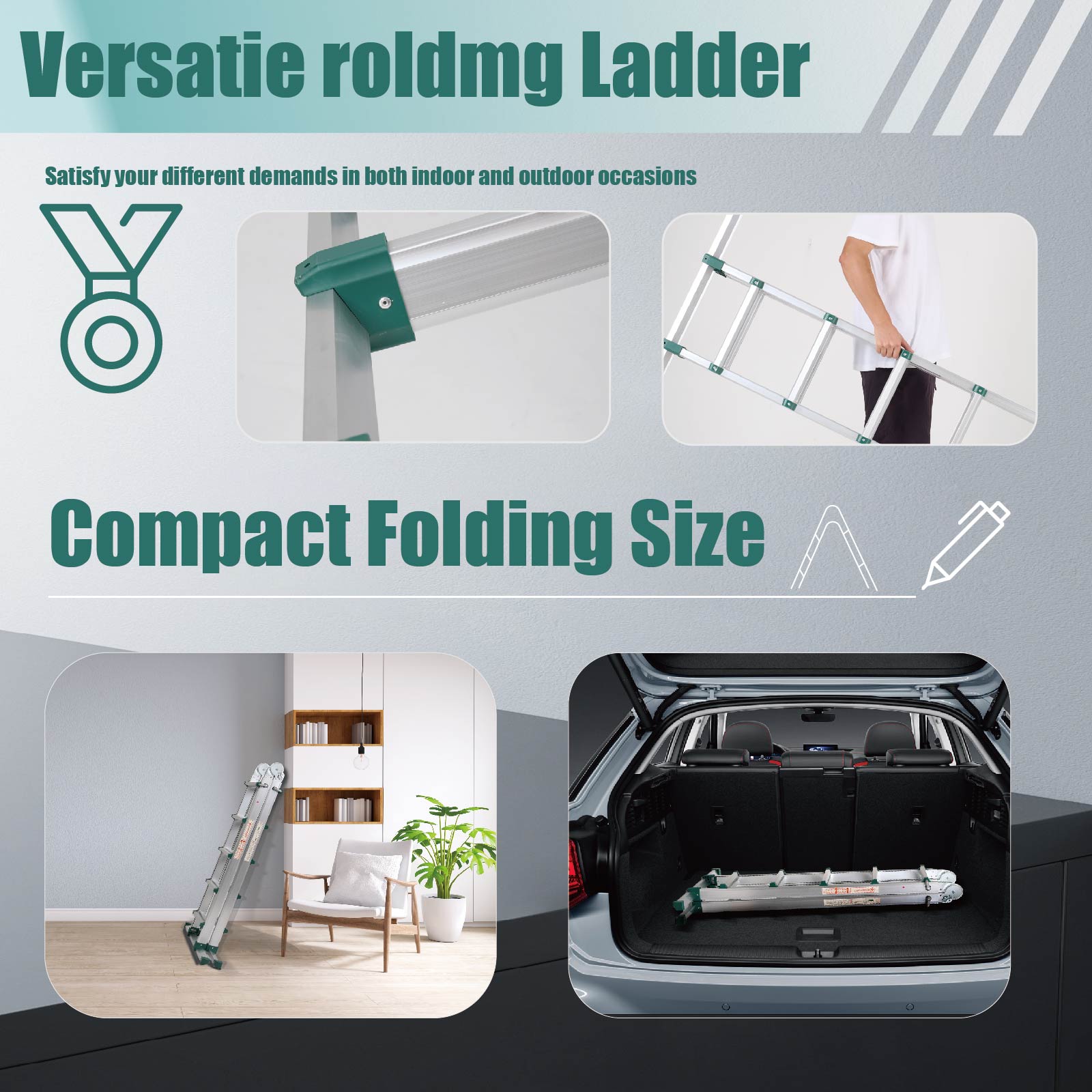 Louak&Hiron 5,1 m Multifunktionsleiter 4x5