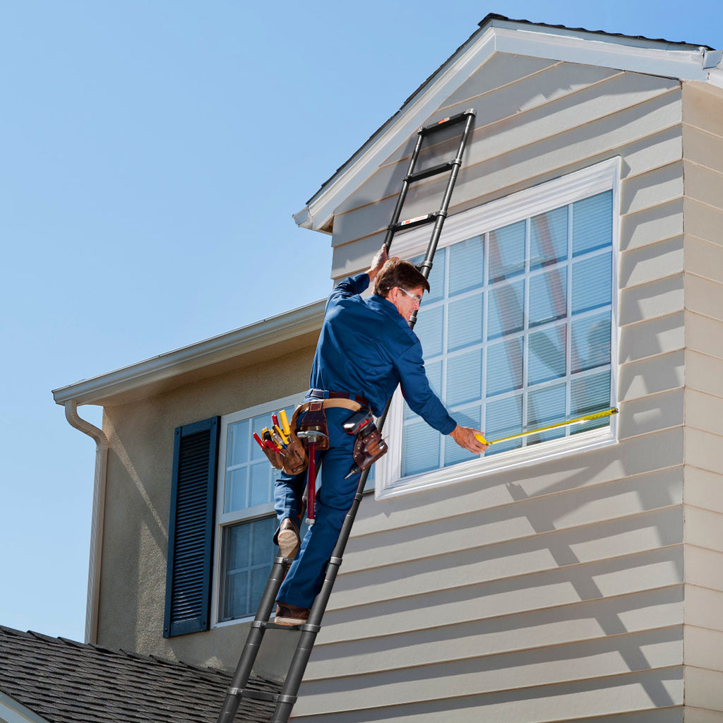 Louak&Hiron 4,4 m Schwarz Teleskopleiter Leiter