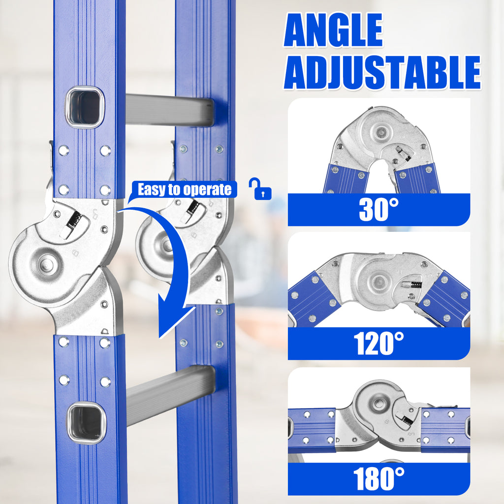 Louak&Hiron 4,7 m Stufen Multifunktionsleiter 4x4