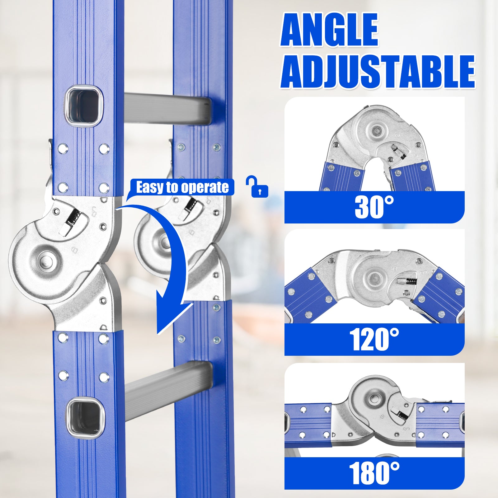 Louak&Hiron 4,7 m Stufen Multifunktionsleiter 4x4
