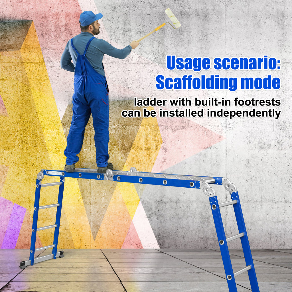 Louak&Hiron 4,7 m Stufen Multifunktionsleiter 4x4