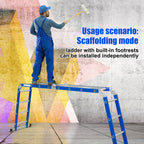 Louak&Hiron 4,7 m Stufen Multifunktionsleiter 4x4